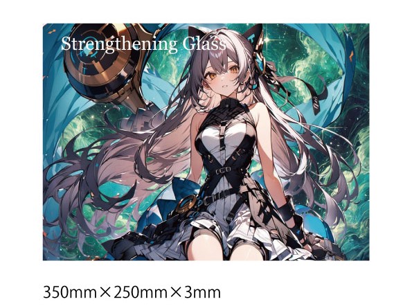 ガラスマウスパッド350×250mm制作事例